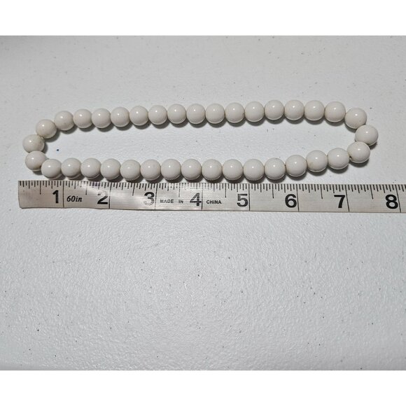 Faux Pearl Retro Beaded Stretch Necklace 50s 60s Fashion Jewelry Women - Picture 4 of 5